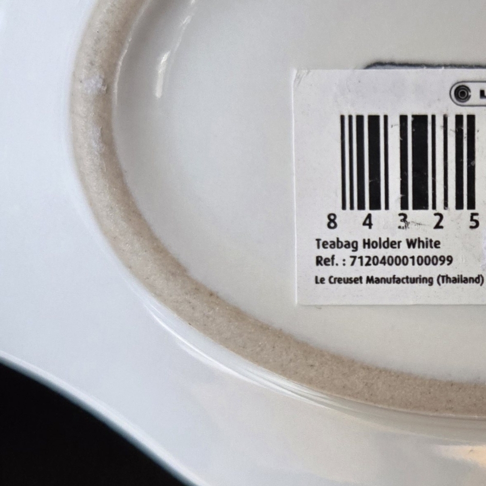 Reserved For Scottiebennett  White Teabag Holder / Spoon Rest Le Creuset New - Picture 4 of 6